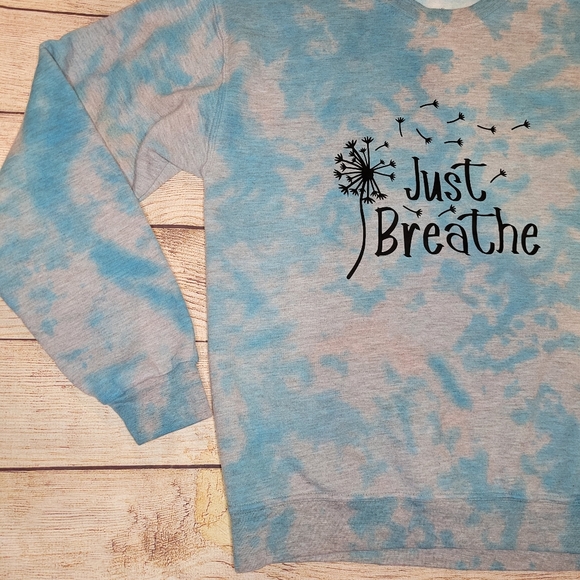 Tie dyed Just Breathe graphic sweatshirt - Picture 3 of 9